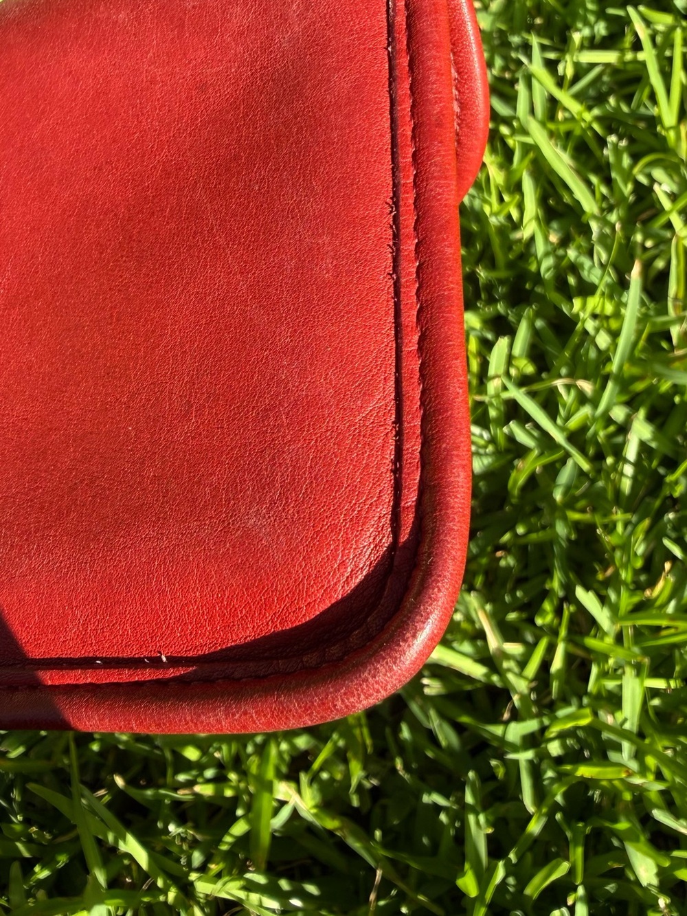 90s Vintage Coach Red Leather Cosmetic Clutch SLG Turnlock Pouch 7171 - Picture 12 of 14